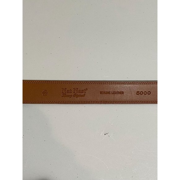 Nat Nast Mens Brown Leather Belt With Silver Buckle - Picture 9 of 14